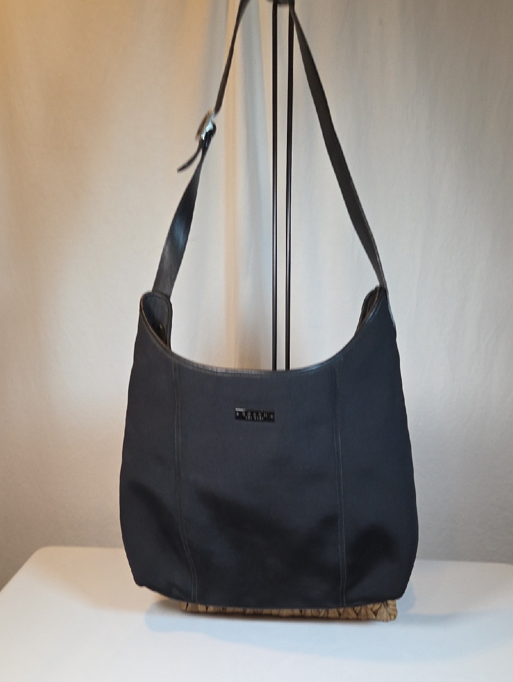 Coach Black Neoprene And Leather Hobo Bag Vintage Y2K